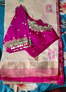 Beautiful Kuppadam  Silk Partly Pallu Saree