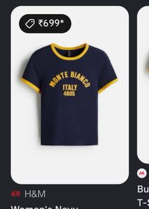 H&amp;M Navy Blue Monte T-Shirt