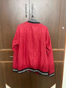 Red Varsity jacket from zudio bomber jacke