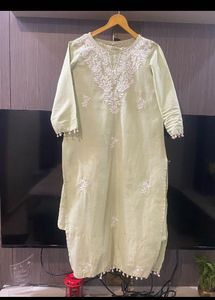 Light Green Embroidered Kurta with pant set