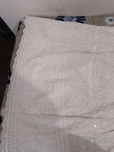 Elegant White Chikankari Maxi Dress