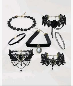 Gothic Lace Choker Necklaces Set
