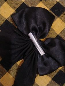 Navy Satin Hair Bow &amp; Scrunchie Set