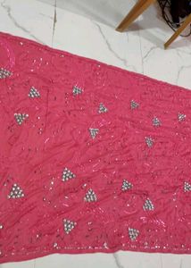 Stunning Pink Embellished Saree