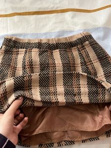 Plaid Mini Skirt with Black Top