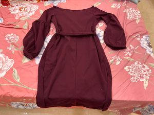 Elegant Burgundy Wrap Dress