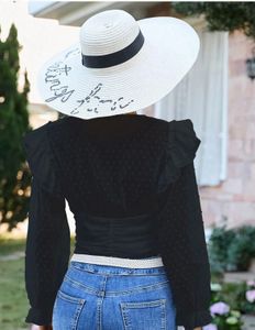 Self design V-neck crop top