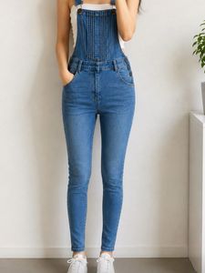 Women's blue denim Dungaree