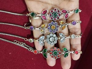 Colorful Stone Floral Charm Anklets