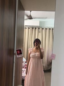 Chic Pink Tiered Midi Dress