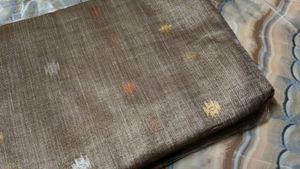 Elegant Brown Woven Floral Saree