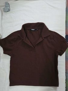 Nuon by Westside Cropped Polo Top