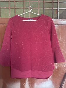 Code Burgandy Color Shimmery Top