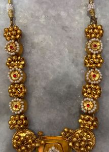 Traditional Gold-Toned Necklace &amp; Earrings Set