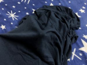 Voguish Navy Blue Shrug Or Coverup With Ruffles