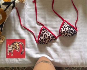 Y2K Leopard Print Bikini Top