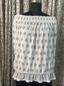Off Shoulder Boho Print Top