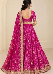 Stunning Magenta Bandhani Lehenga Choli