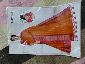Beautiful Orange and Pink Saree