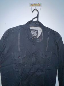 Rare Gem black long-sleeve button-up