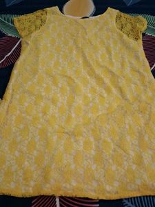 Bright Yellow Lace Kurta