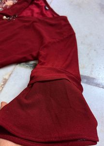 Maroon  embellished Women top