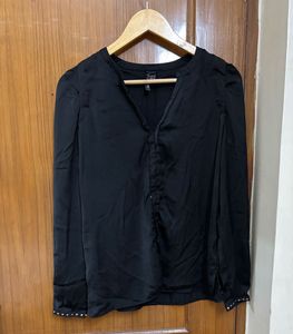 Mango Black V-Neck Blouse