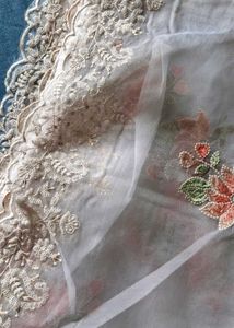Elegant Floral Embroidered Saree