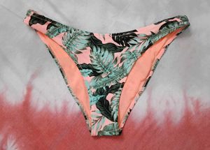 Tropical Leaf Print Bikini Bottom