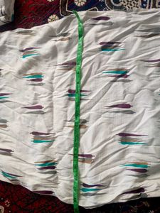 Printed White Long Kurta