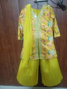 Vibrant Yellow Kurta with Embellishments