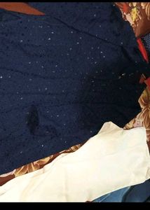 Elegant Navy Blue Sequined