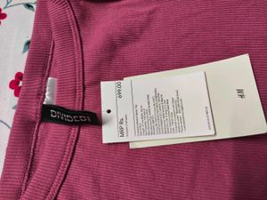 H&amp;M Ribbed Pink Top