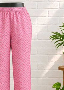 Pink Chevron Print Palazzo Pants