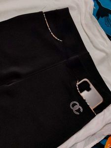 Black Leggings with Rhinestone Detail