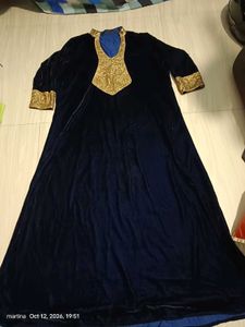 Elegant dark navy blue Velvet Gown
