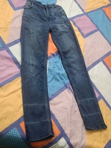 Stylish Blue Denim Jeans with back elastic
