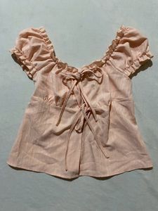 Light Pink Ruffle Off-Shoulder Top