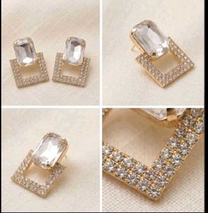 combooo Chunky Crystal Square Earrings