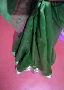 Green Saree with Pink Border