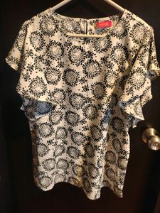 White Printed Top