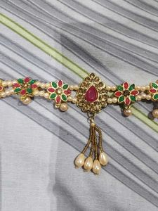 Elegant Pearl and Kundan Kamarbandh