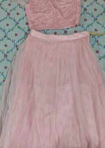 Pretty Pink Sequined Lehenga Set