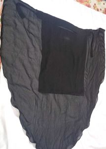 Elegant Black Sheer Naqab face piece double cover