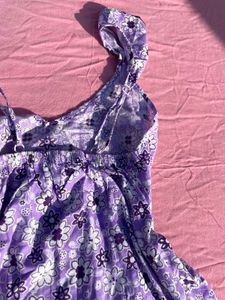 Floral Purple Tank Top  (short kurti type  too )