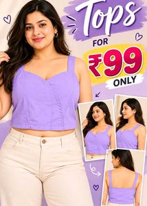 Stylish Lavender Crop Top 36"-38"