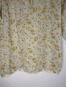 Floral Print Peasant Top