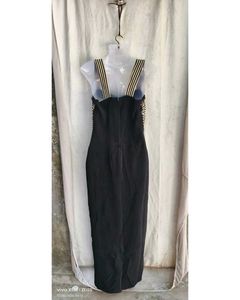 Chic Striped &amp; Black Maxi Dress