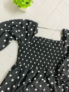 polka Print Dress-SIZE M