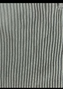 Ribbed V-Neck Button Detail Top